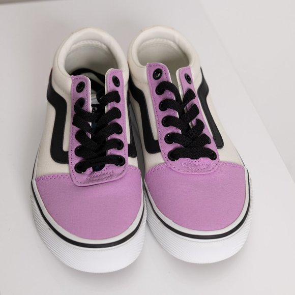 [NWOT] Vans Old Skool Block Sneakers Red Lilac Black Stripe Sz 5 Womens - Picture 4 of 6